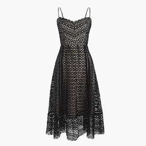 J. Crew Black with Nude underlay Daisylace Dress